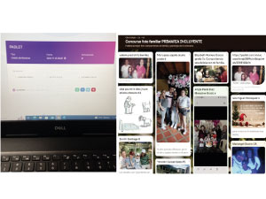 pantallazo del momento de la rifa entre los participantes del padlet en el momento de la celebración de la cosecha