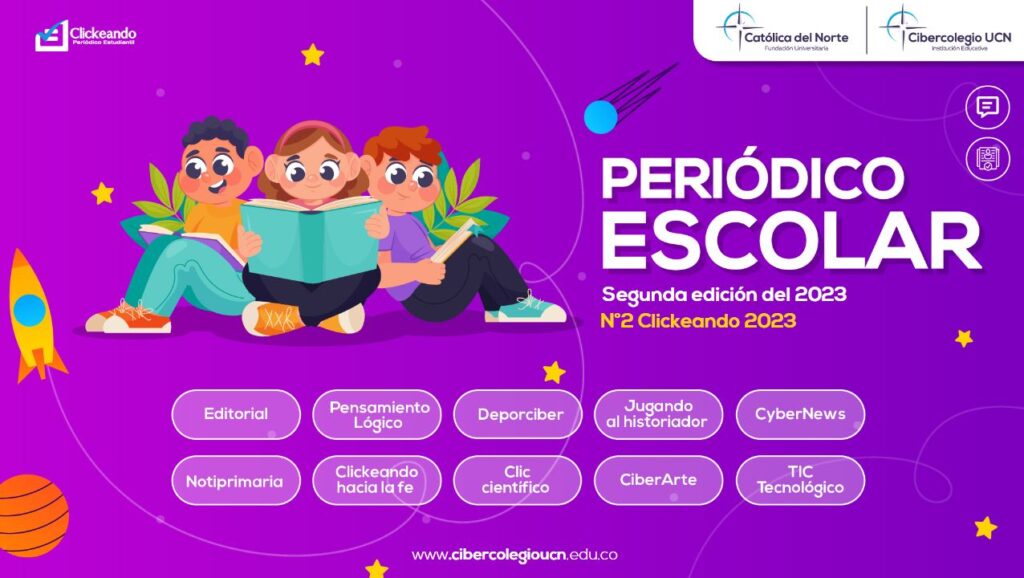 Imagen del menú principal del periódico escolar - segunda edición 2023
