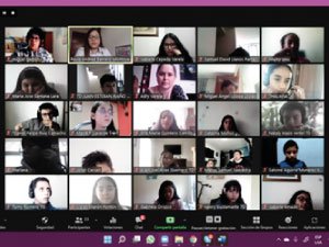 imagen de la reunión a través de Zoom donde se socializa la importancia del gobierno escolar.