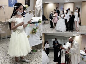 Collage de fotografías de las primeras comuniones