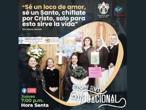 Imagen invitación semana vocacional con la foto de varias religiosas