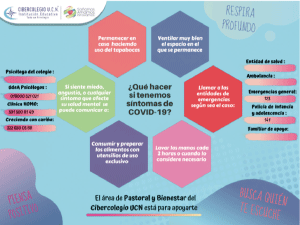 Imagen de actividades realizadas  e información compartida durante la pandemia