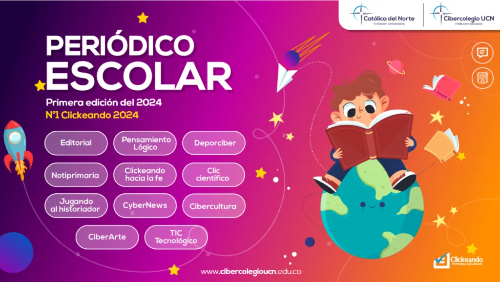 Imagen del menú principal del periódico escolar - primera edición 2024