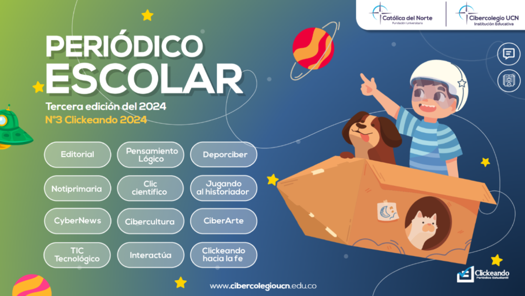 Imagen del menú principal del periódico escolar - tercera edición 2024
