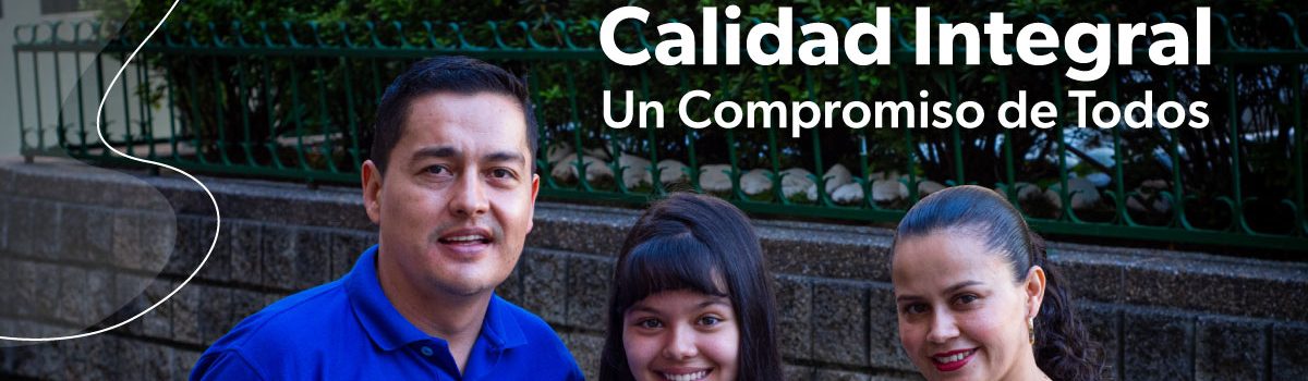 Foto de estudiante, padre de familia y docente, acompañado de la frase 