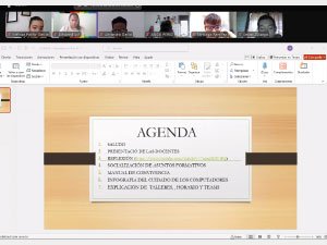 Captura de pantalla donde se observa la agenda