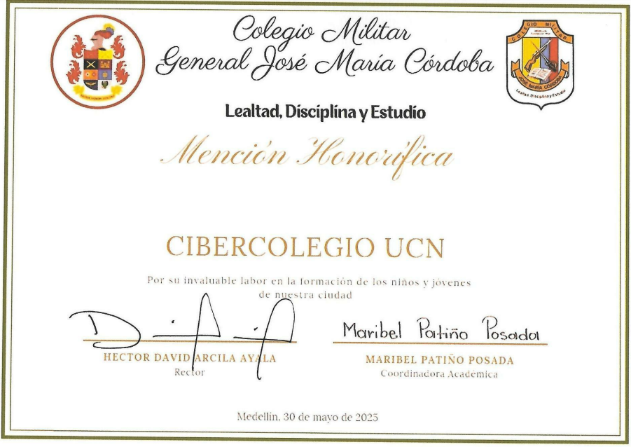 Reconocimiento Colegio Militar José María Córdoba
