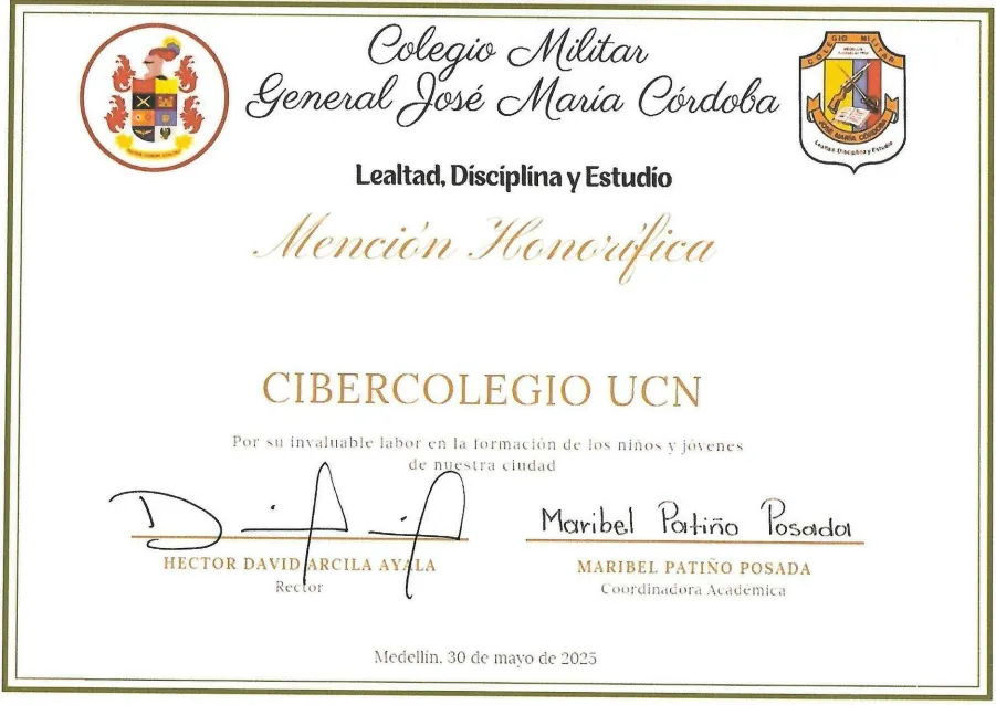 Reconocimiento Colegio Militar José María Córdoba