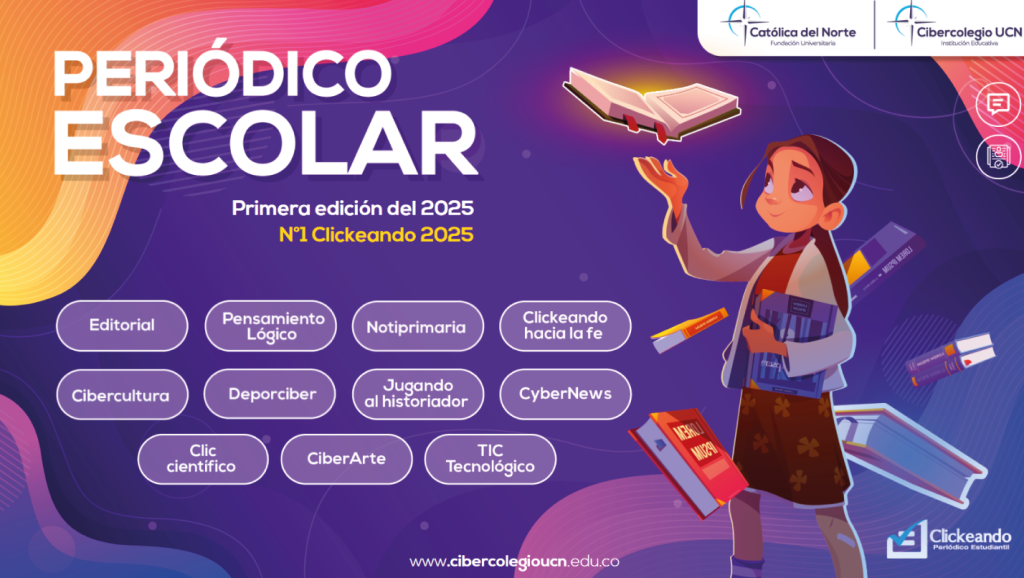 Imagen del menú principal del periódico escolar - primera edición 2025