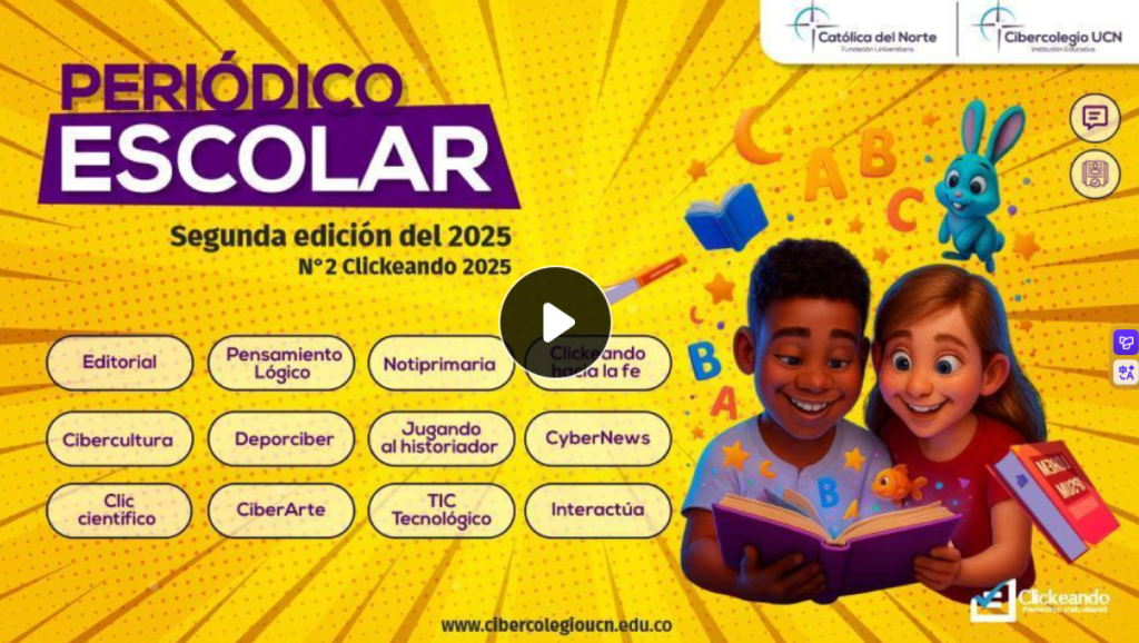 Imagen del menú principal del periódico escolar - segunda edición 2025
