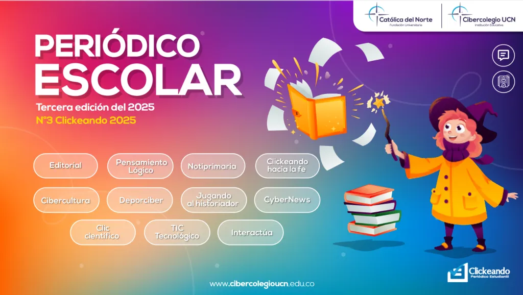 Imagen del menú principal del periódico escolar - tercera edición 2025