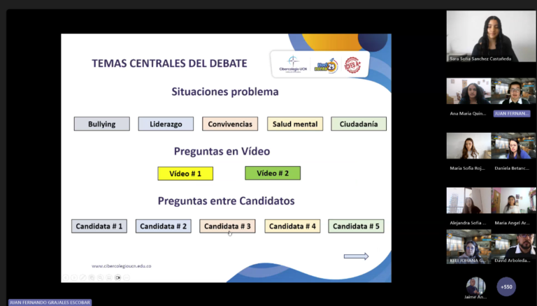 Debate estudiantil fortalece la participación democrática en el Cibercolegio UCN