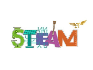 Imagen del logo institucional STEAM+T, que representa la integración de diversas áreas del conocimiento e incorpora la trascendencia como parte de la filosofía institucional.