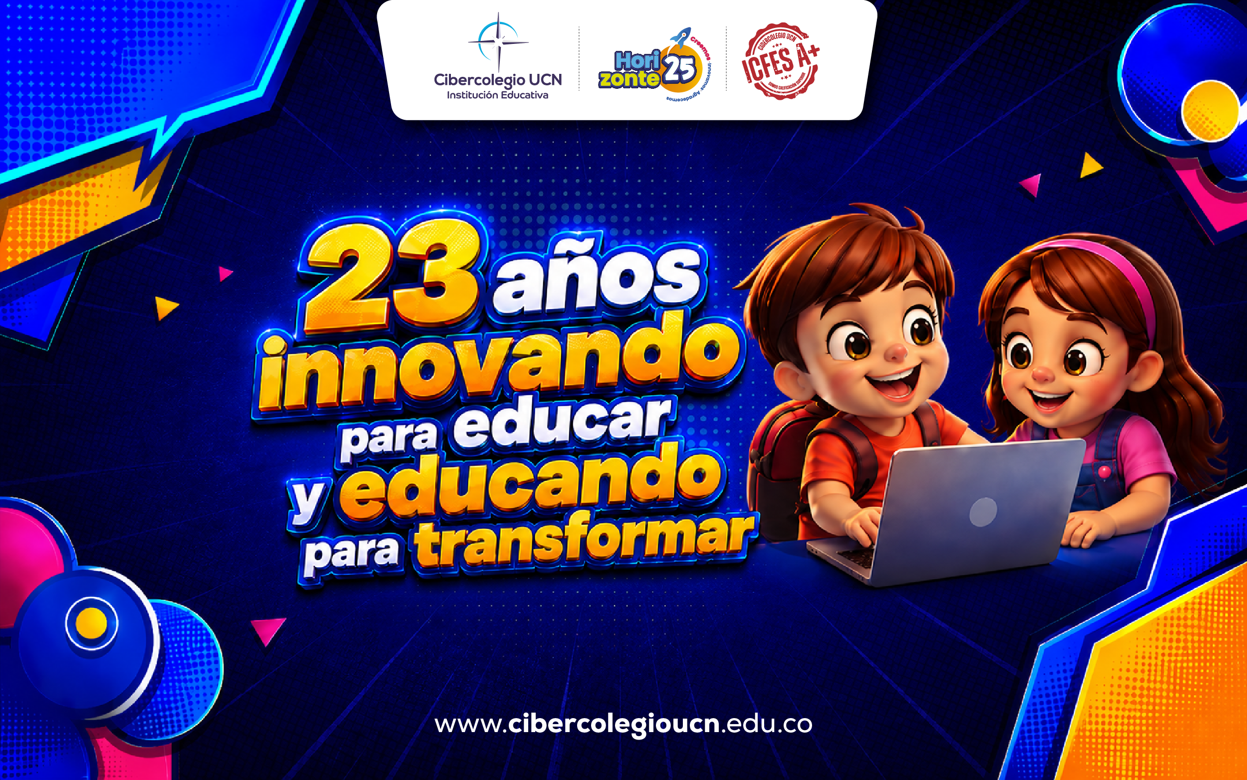 Banner alusivo a los 23 años del Cibercolegio UCN.