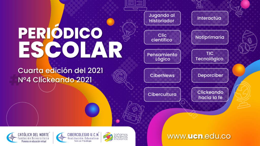 Portada del periódico escolar Clickeando correspondiente a la segunda edición del 2021.