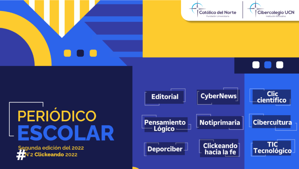 Portada del periódico escolar Clickeando correspondiente a la segunda edición del 2022.