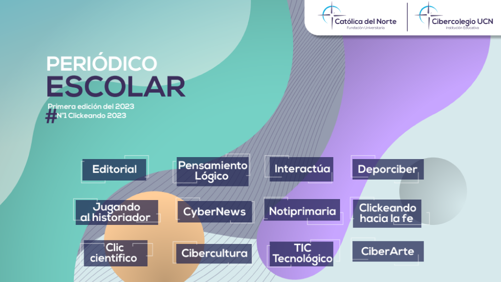 Portada del periódico escolar Clickeando correspondiente a la primera edición del 2023.
