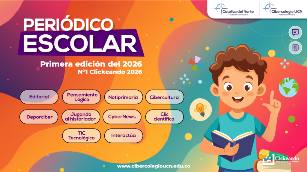 Portada del periódico escolar Clickeando correspondiente a la primera edición del 2026.