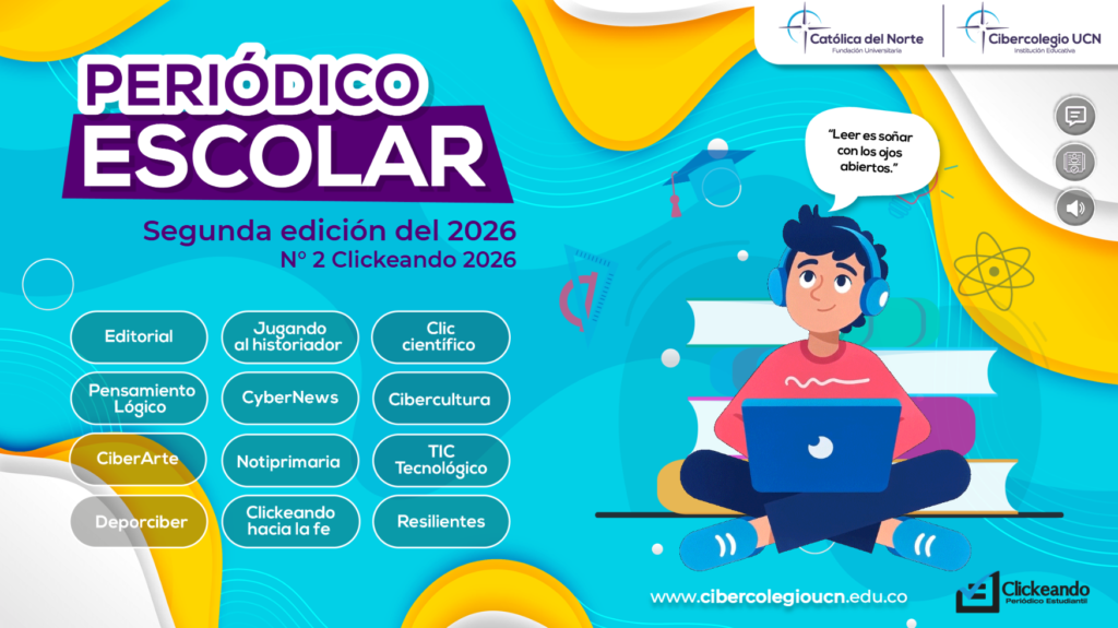 Portada del periódico escolar Clickeando correspondiente a la segunda edición del 2026.
