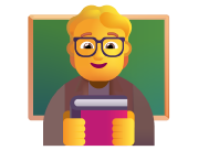 Ícono de un profesor con gafas.