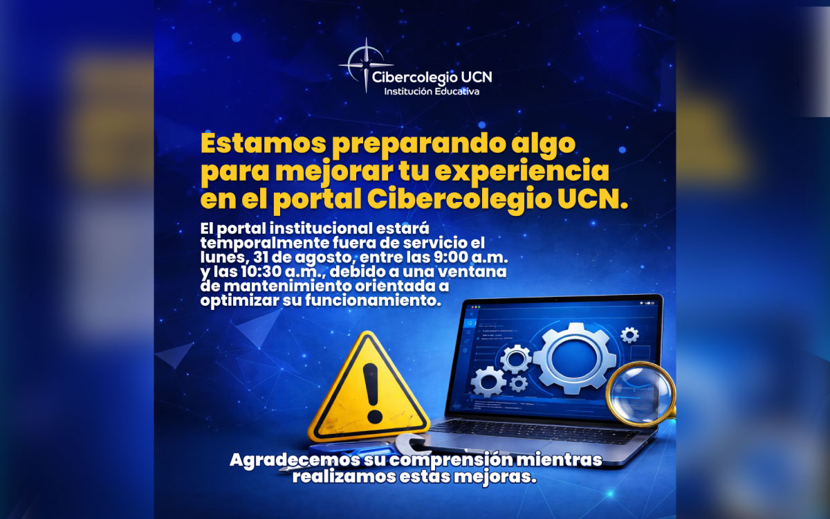 Ventana de mantenimiento del portal del Cibercolegio el lunes, 31 de agosto, en horas de la mañana.